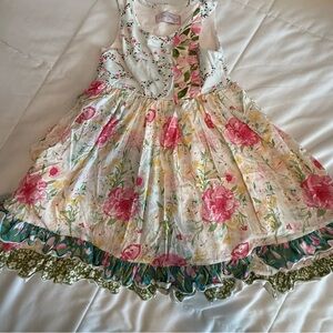 Sweet Honey Floral Dress with Pink Button